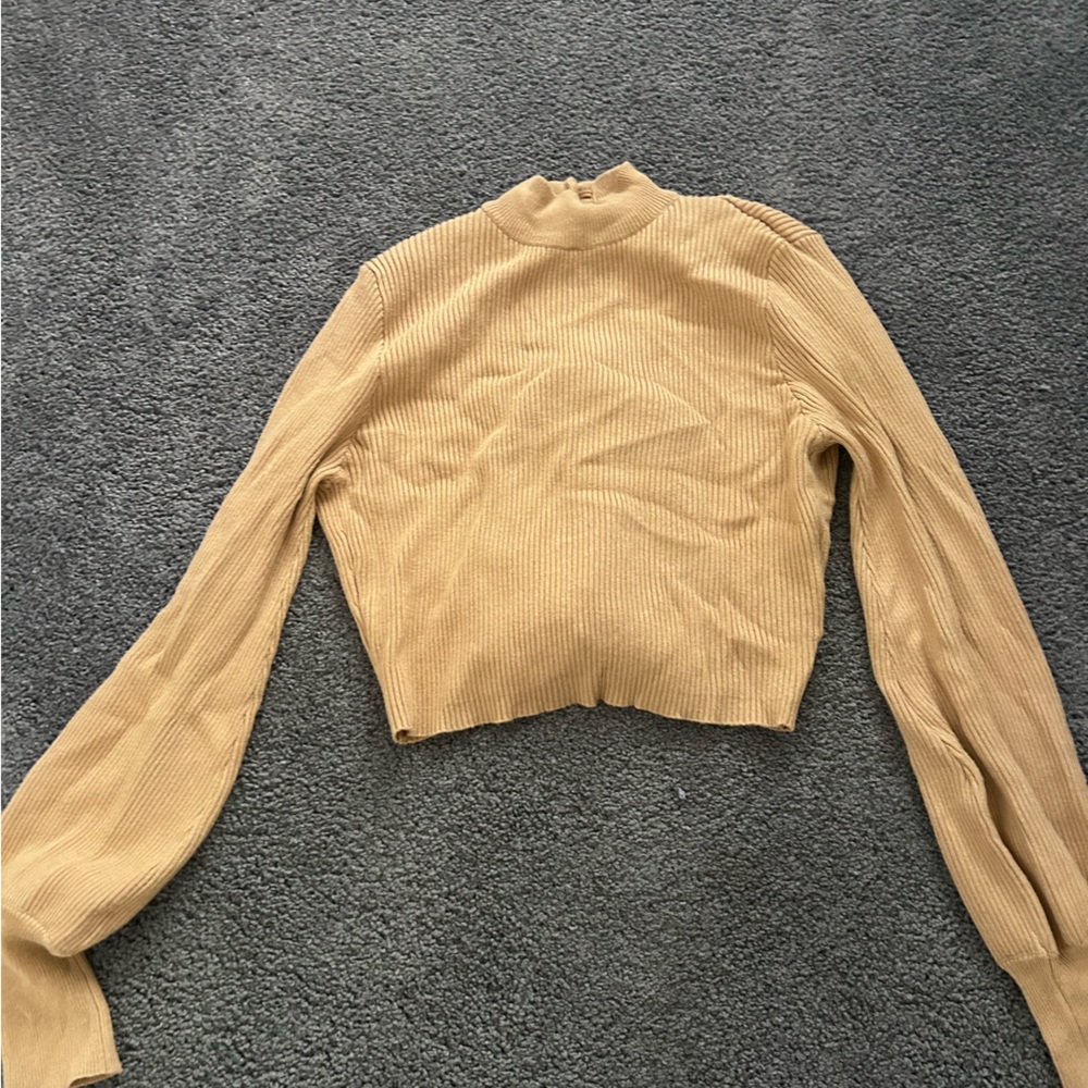 Forever 21 Camel Ribbed Sweatshirt